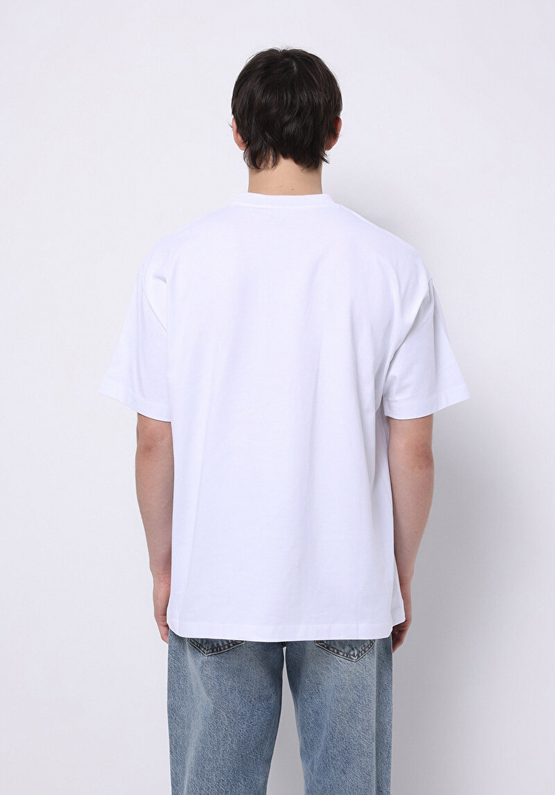 Comfort Fit Yuvarlak Yaka Düz Erkek Beyaz Kısa Kol Tişört