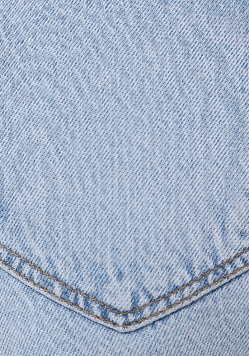 Mom Fit Yüksek Bel Düz Kadın İndigo Jean Şort