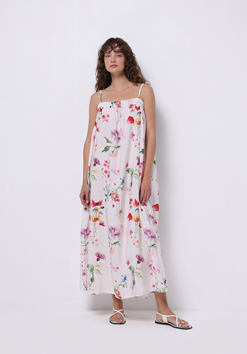 Regular Fit Dokuma Kadın Çok Renkli Elbise