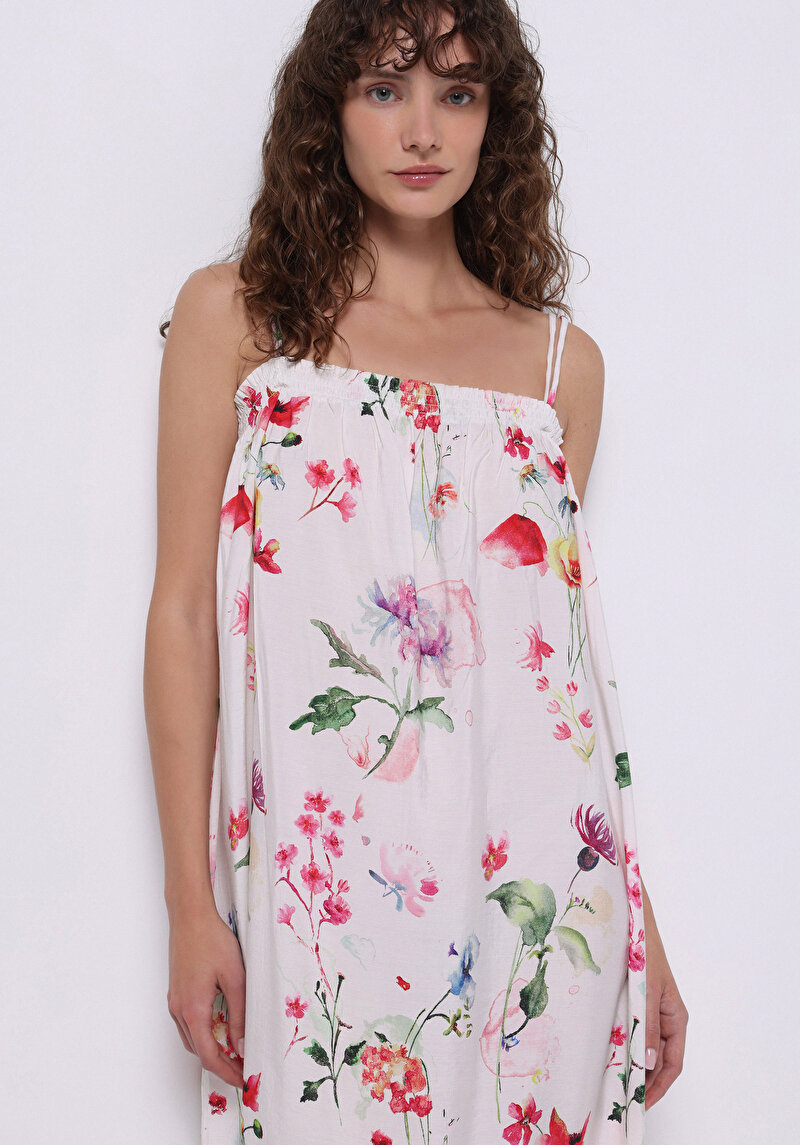 Regular Fit Dokuma Kadın Çok Renkli Elbise