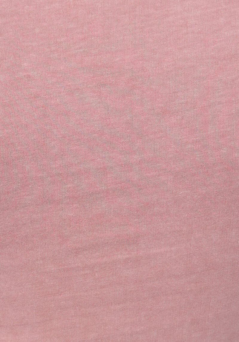 Slim Fit Yuvarlak Yaka Baskılı Kadın Pembe Kısa Kol Tişört