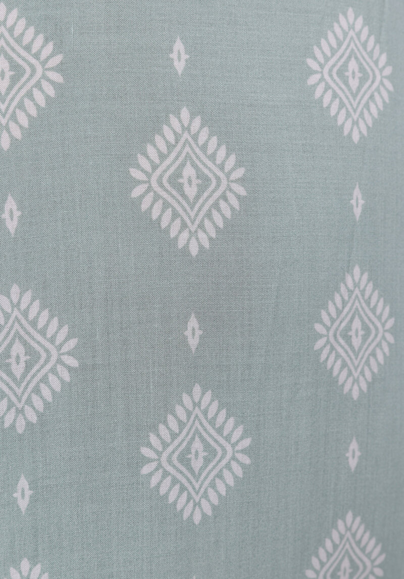 Regular Fit Yüksek Bel Geniş Paça Astarsız Kadın Yeşil Pantolon