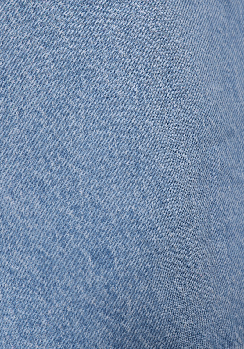 Mom Fit Yüksek Bel Düz Kadın Light İndigo Denim Astarsız Jean Şort