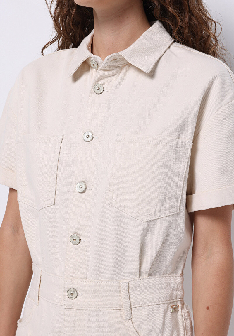 Regular Fit Yüksel Bel Düz Kadın Ecologic Jean Şort