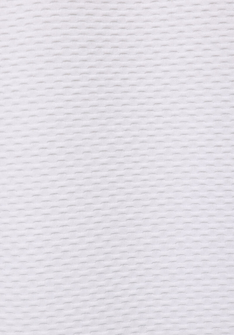 Regular Fit Yuvarlak Yaka Jakarlı Kadın Beyaz Uzun Kol Tişört