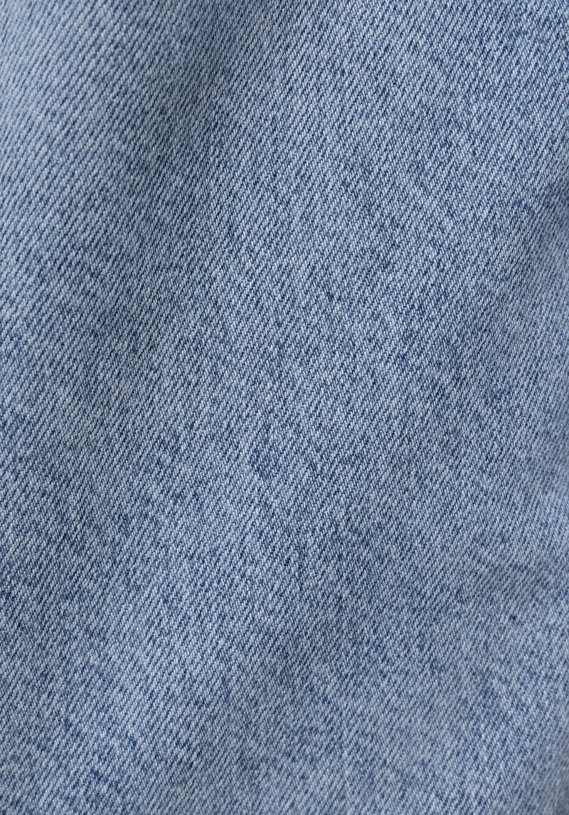 Regular Fit Orta Bel Düz Erkek Bleach İndigo Astarsız Denim Jean Şort