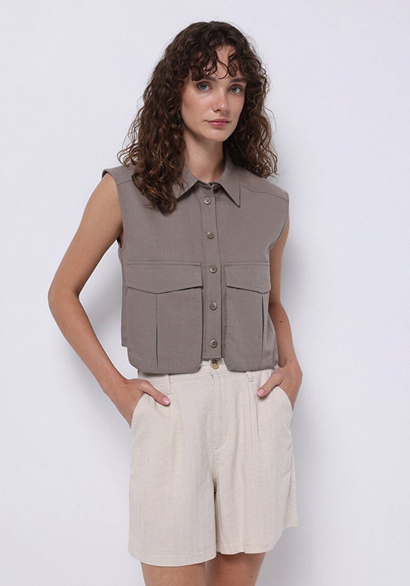 Regular Fit     Kadın Yeşil Gömlek