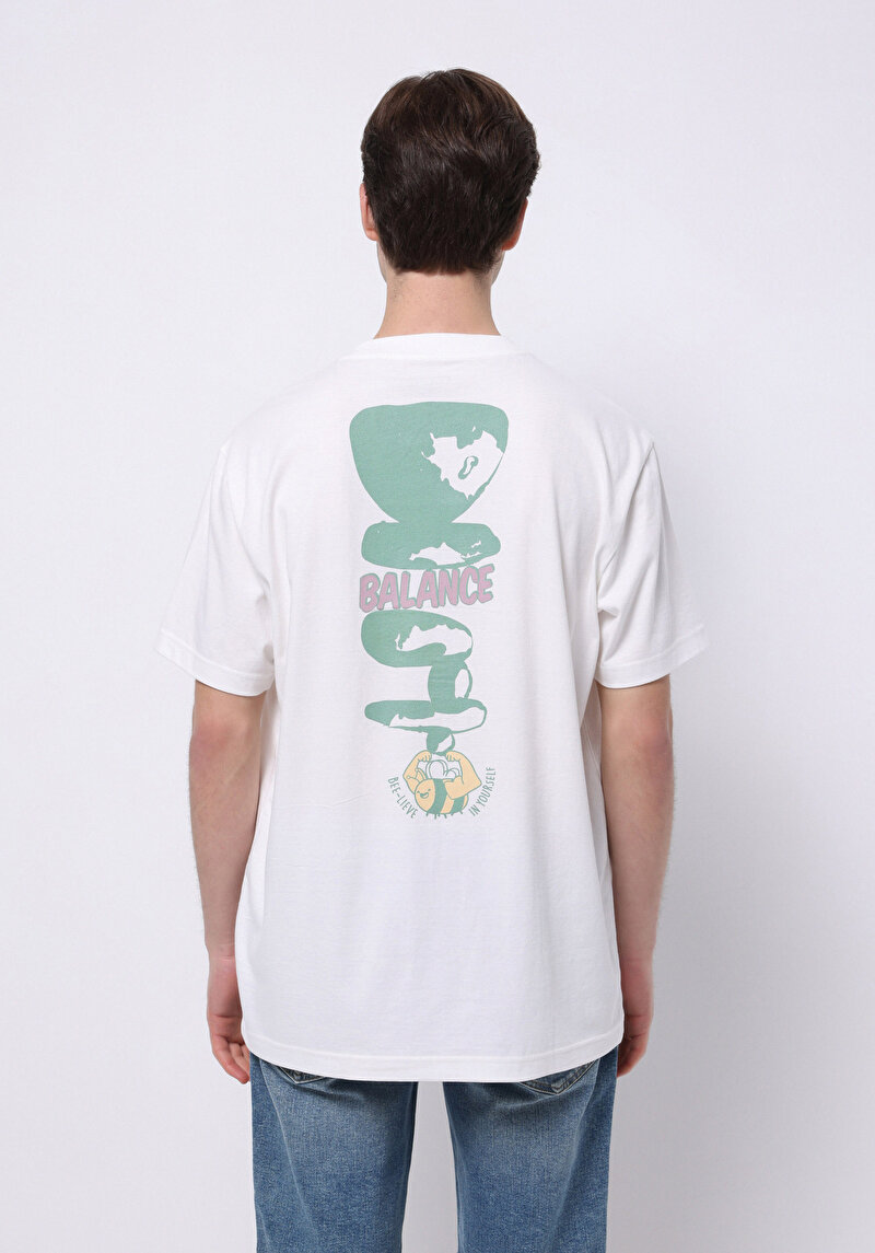 Comfort Fit Yuvarlak Yaka Düz Erkek Beyaz Kısa Kol Tişört