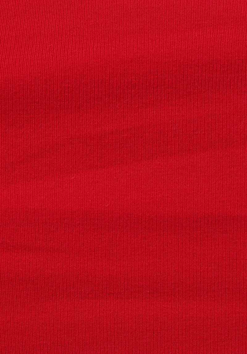 Slim Fit Kayık Yaka Düz Kadın Kirmizi Kolsuz Tişört