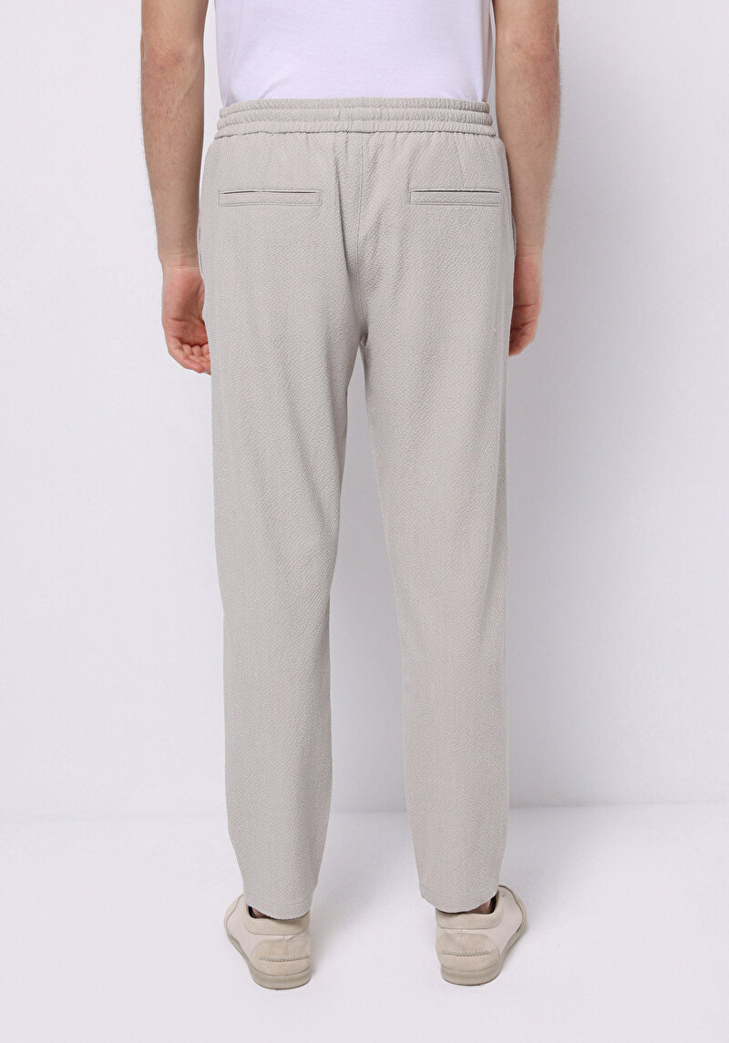 Slim Fit Orta Bel Uzun Paça Erkek Bej  Pantolon