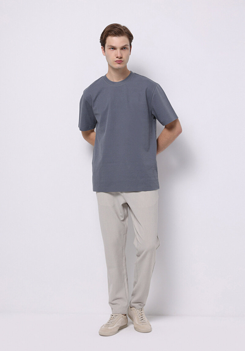 Slim Fit Orta Bel Uzun Paça Erkek Bej  Pantolon