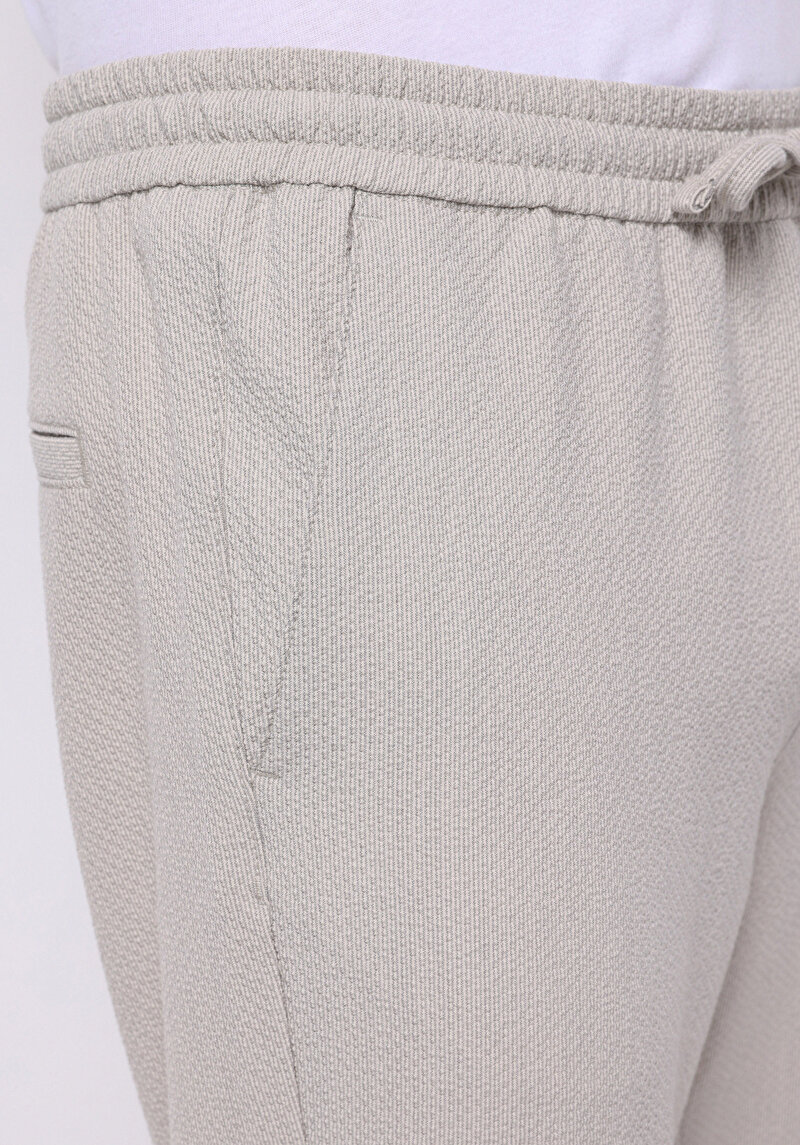 Slim Fit Orta Bel Uzun Paça Erkek Bej  Pantolon