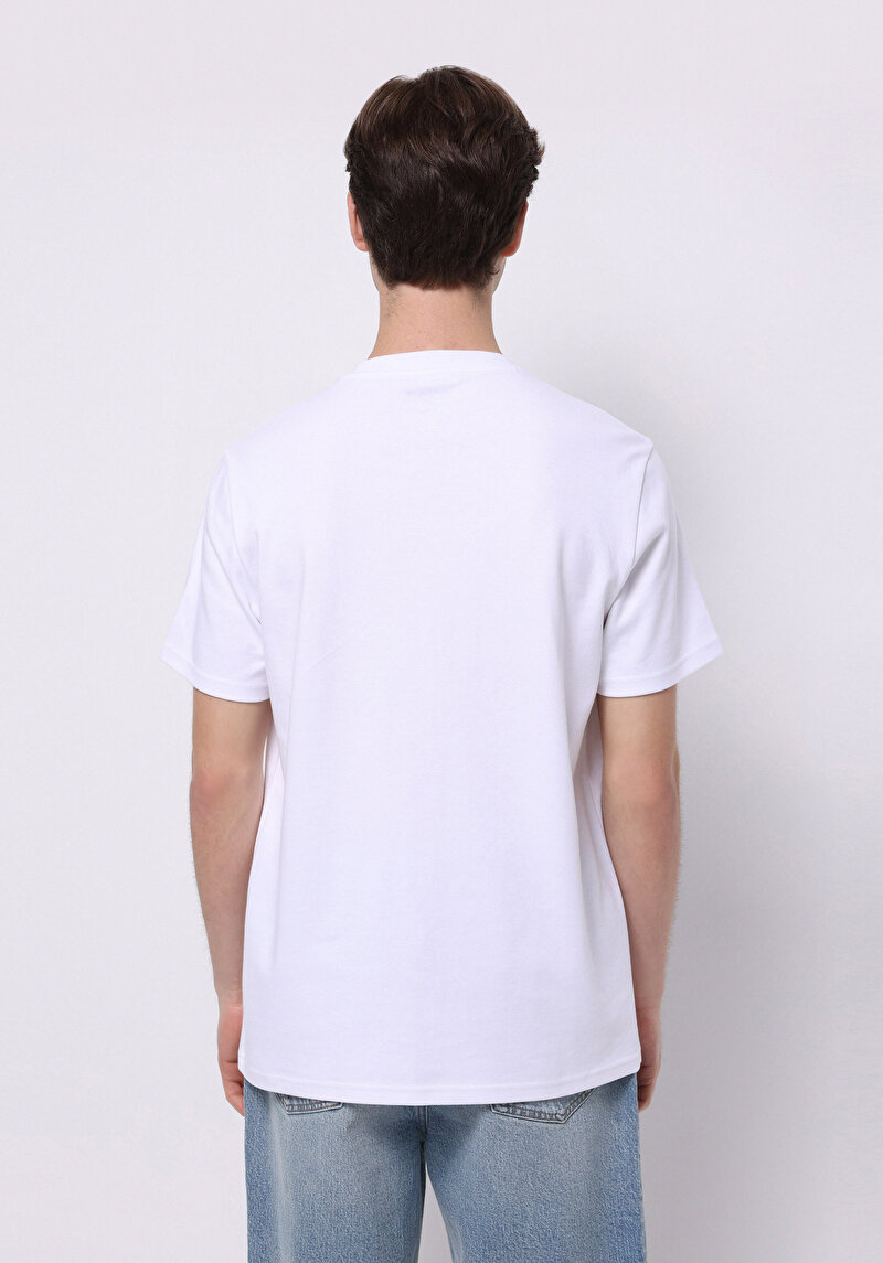 Regular Fit Yuvarlak Yaka Düz Erkek Beyaz Kısa Kol Tişört