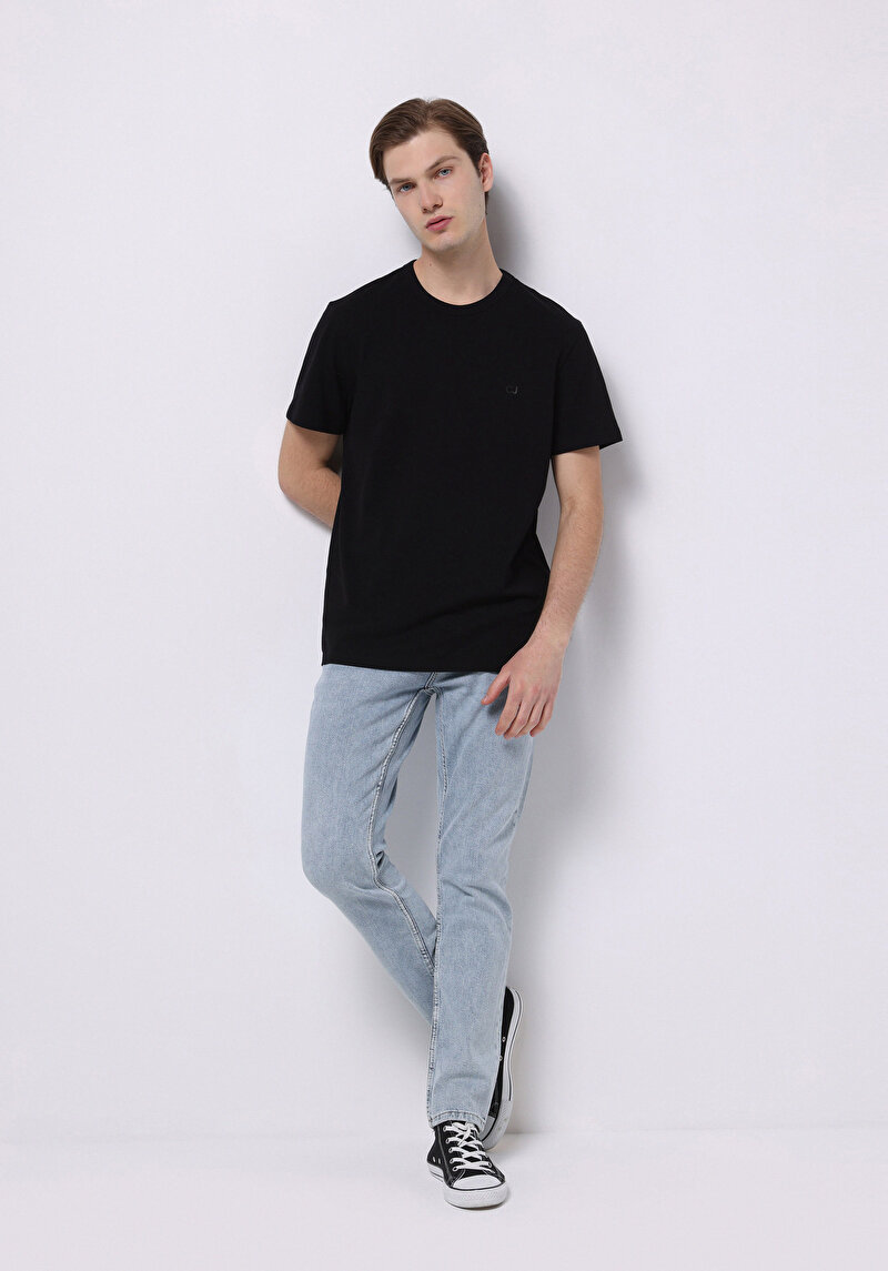 Straight Fit Düşük Bel Düz Paça Erkek İndigo Jean Pantolon