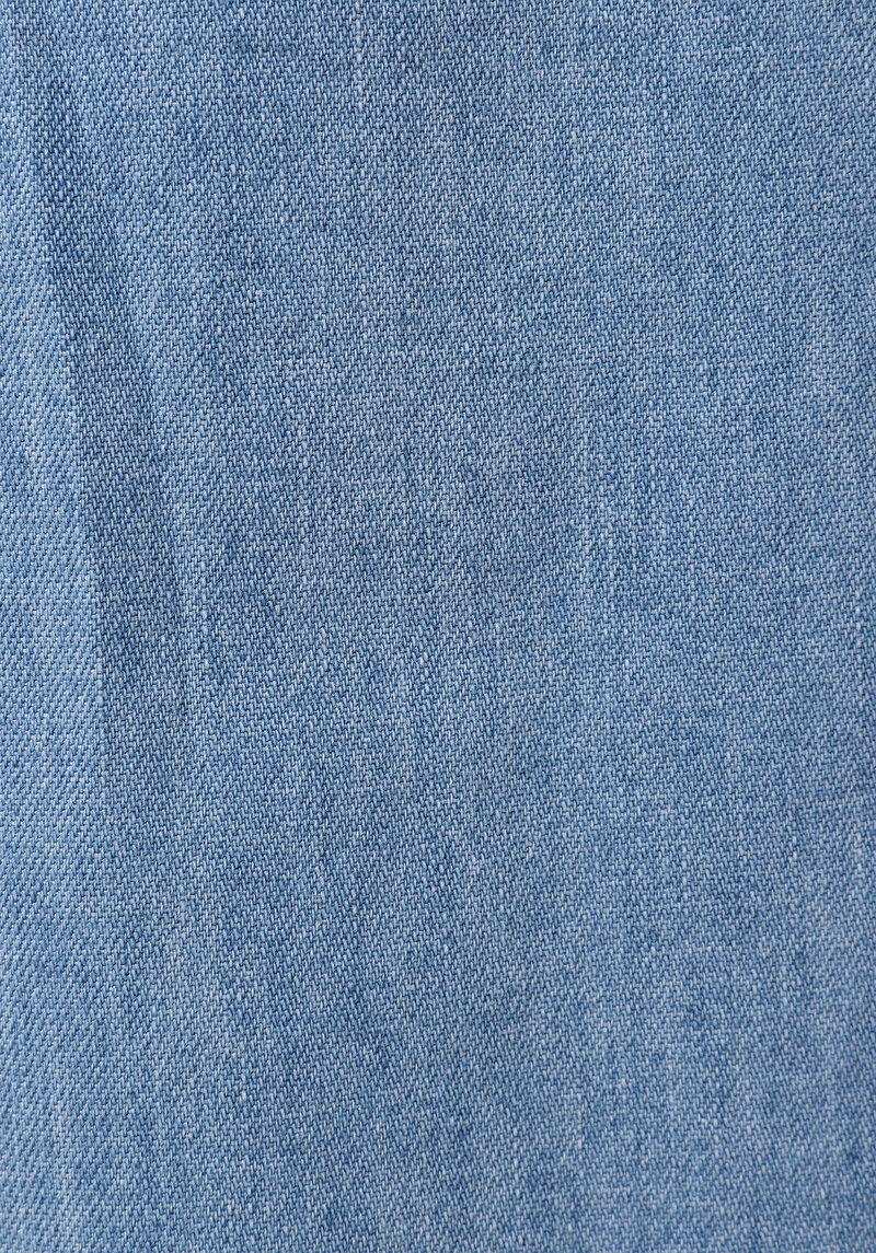 Loose Fit Yüksek Bel Düz Kadın Gri Jean Şort