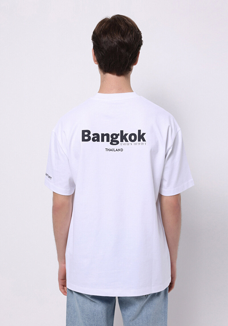 Comfort Fit Yuvarlak Yaka Pamuklu Düz Erkek Beyaz Kısa Kol Tişört