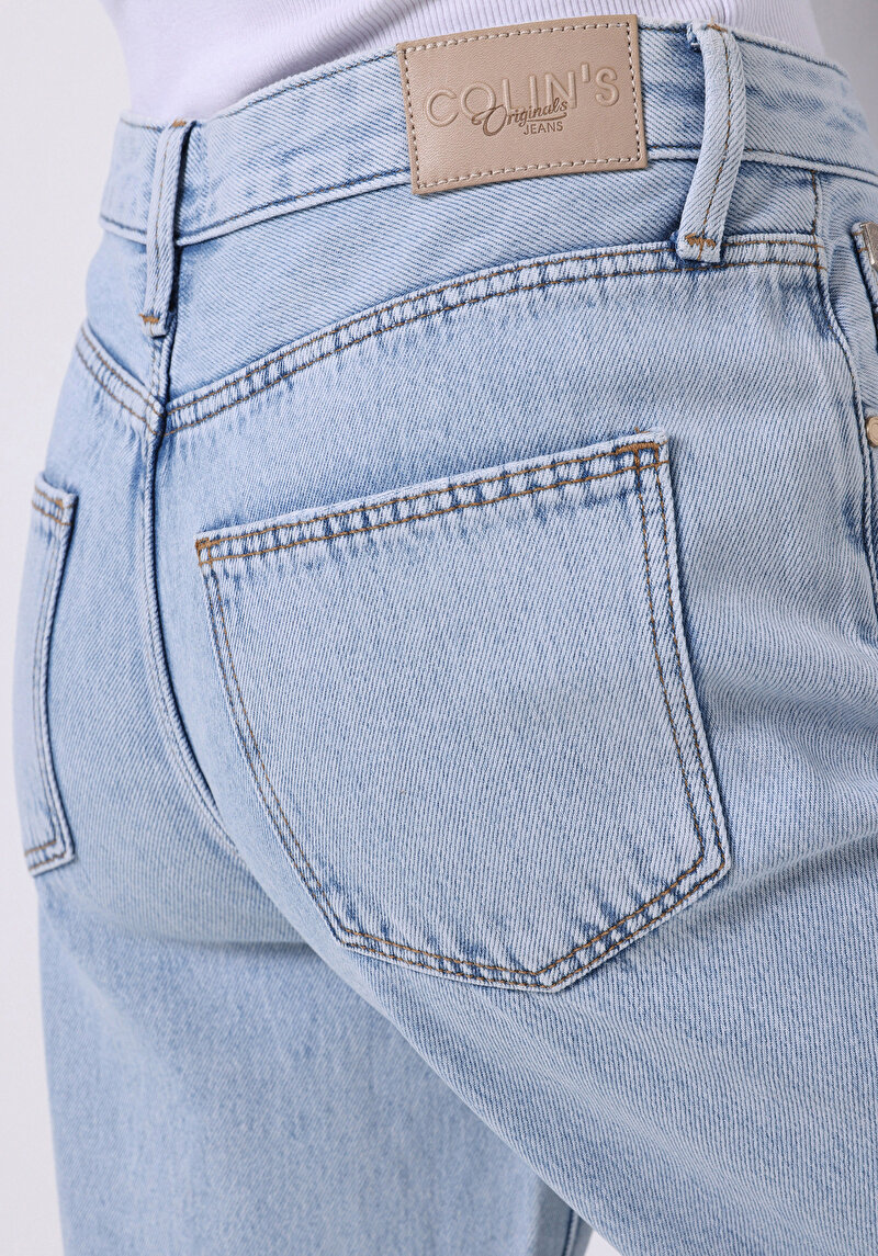 Regular Fit   Kadın İndigo Jean Pantolon