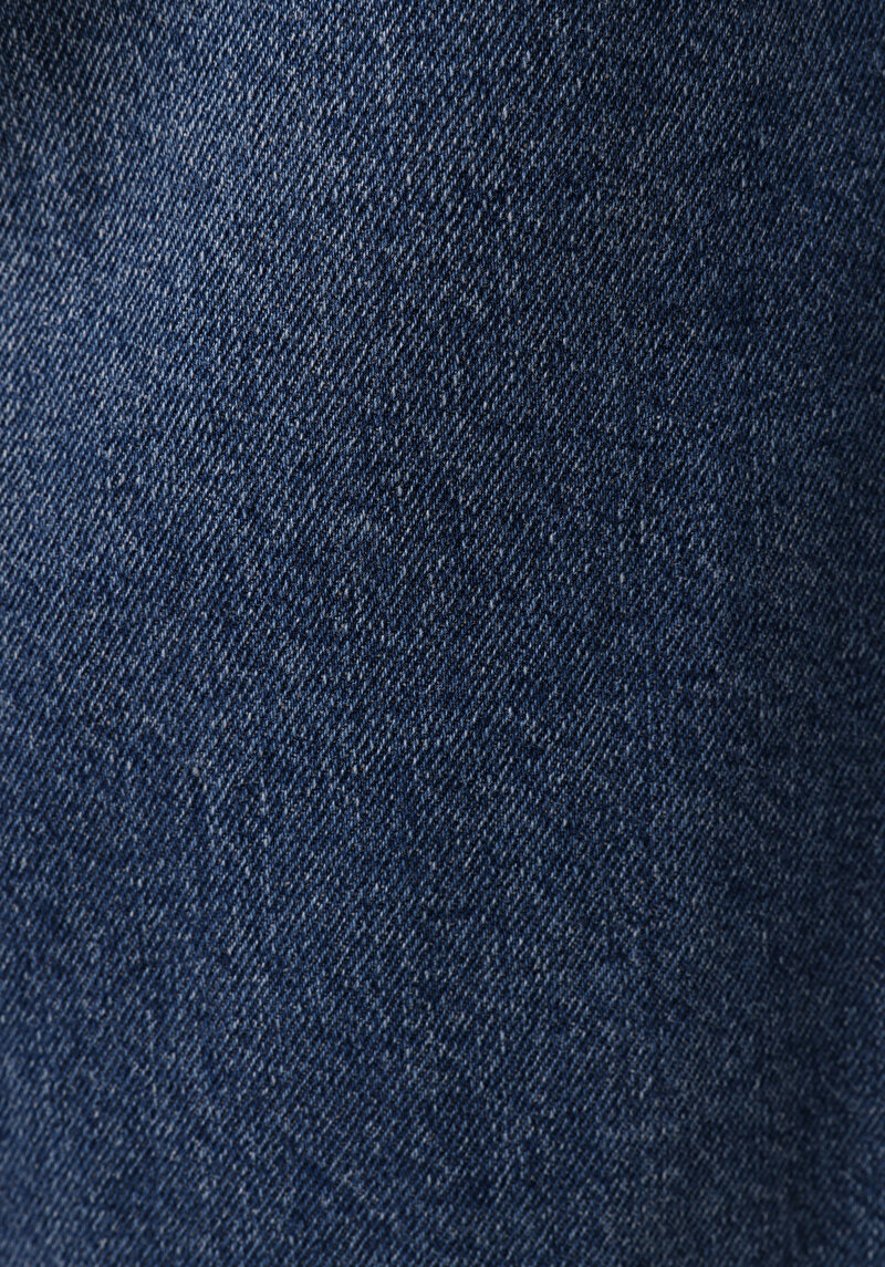 Regular Fit Orta Bel Düz Erkek Koyu İndigo Jean Şort