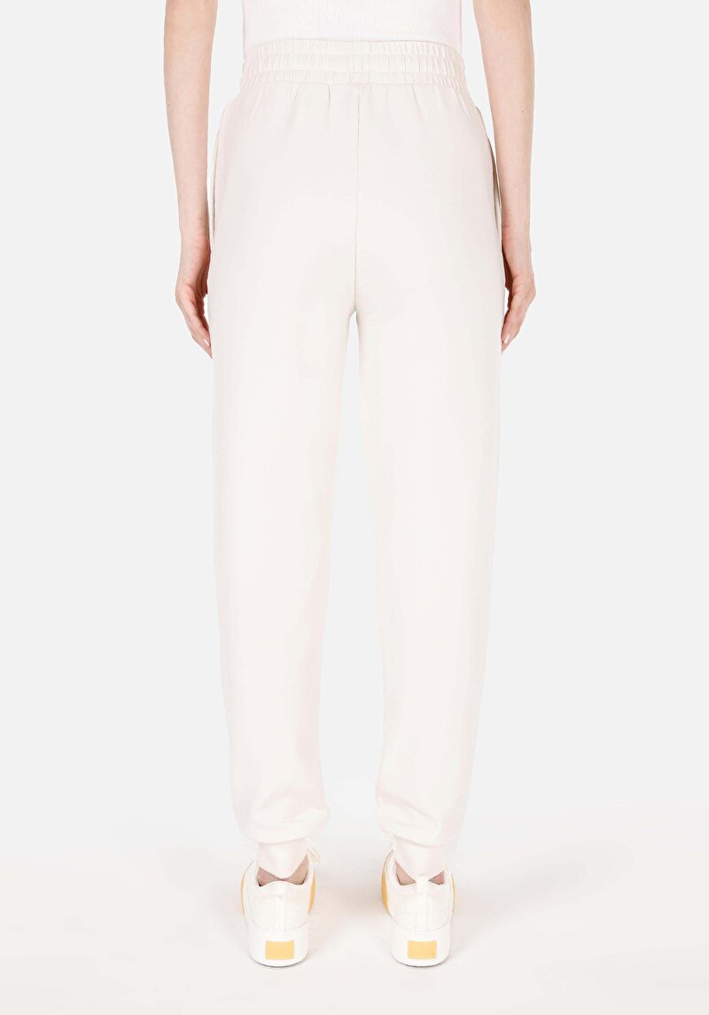 Regular Fit Orta Bel Kadın Ekru Eşofman Altı