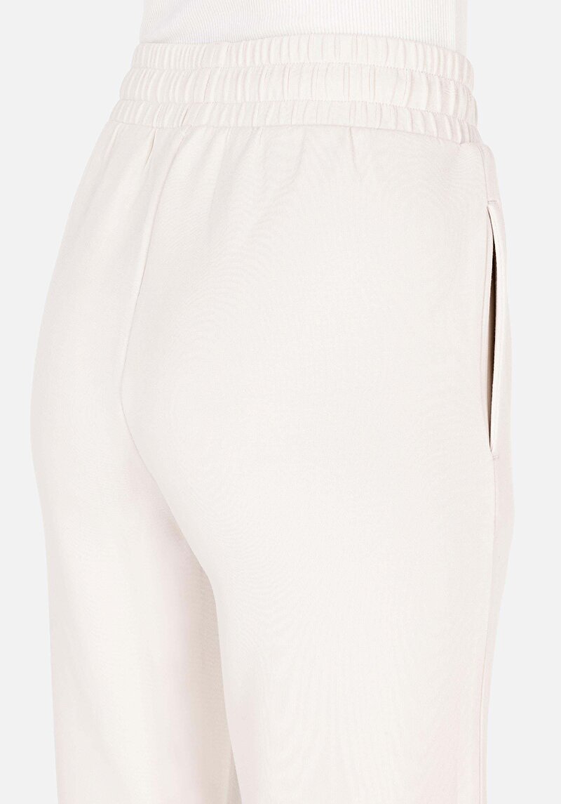 Regular Fit Orta Bel  Kadın Ekru Eşofman Altı