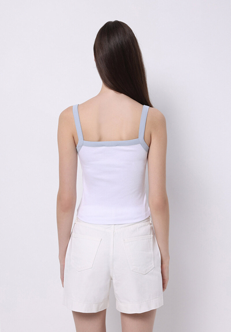 Slim Fit Kadın Beyaz Atlet