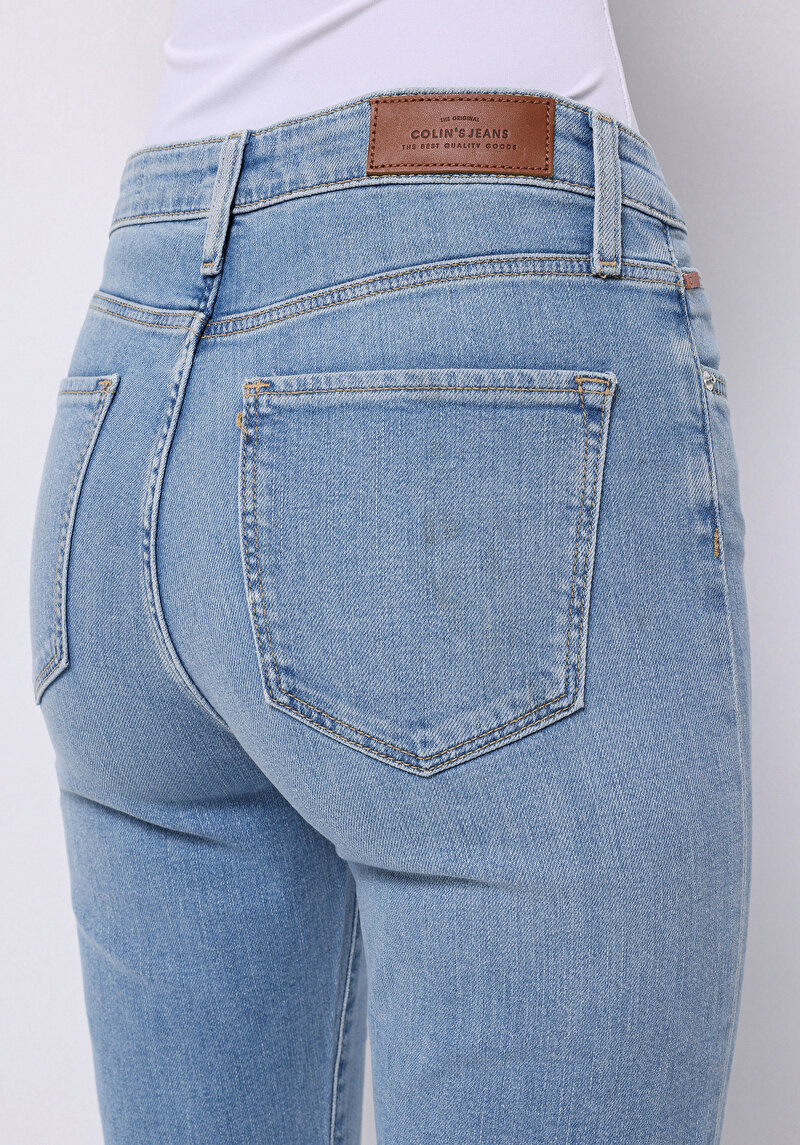 Regular Fit Orta Bel Bootcut Kadın İndigo Jean Pantolon