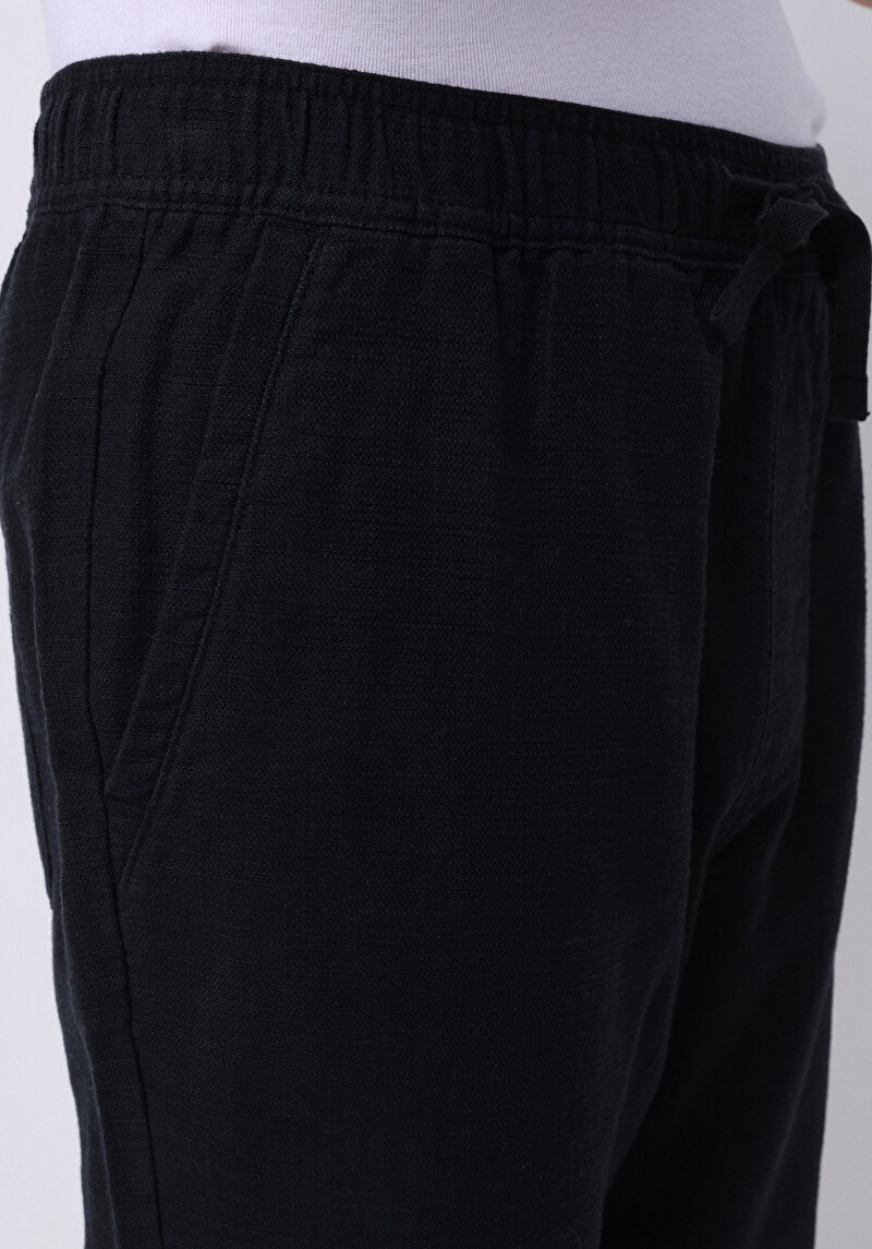 Regular Fit Orta Bel Uzun Paça Erkek Siyah  Pantolon