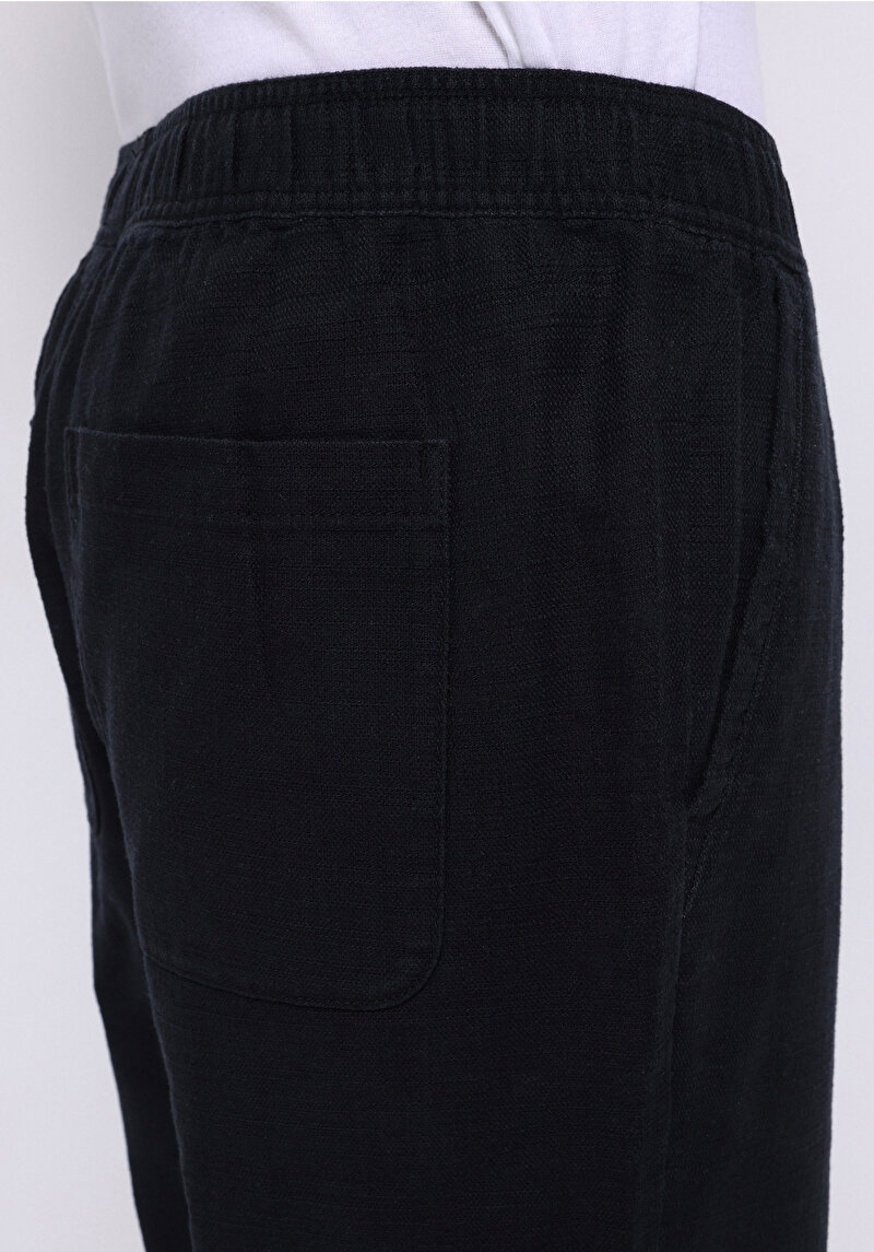 Regular Fit Orta Bel Uzun Paça Astarsız Erkek Siyah Pantolon