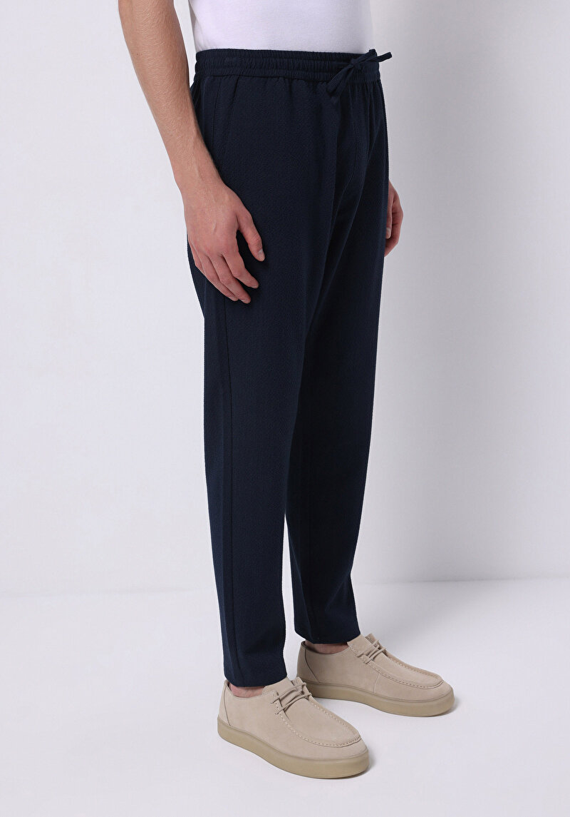 Slim Fit Orta Bel Uzun Paça Erkek Lacivert  Pantolon
