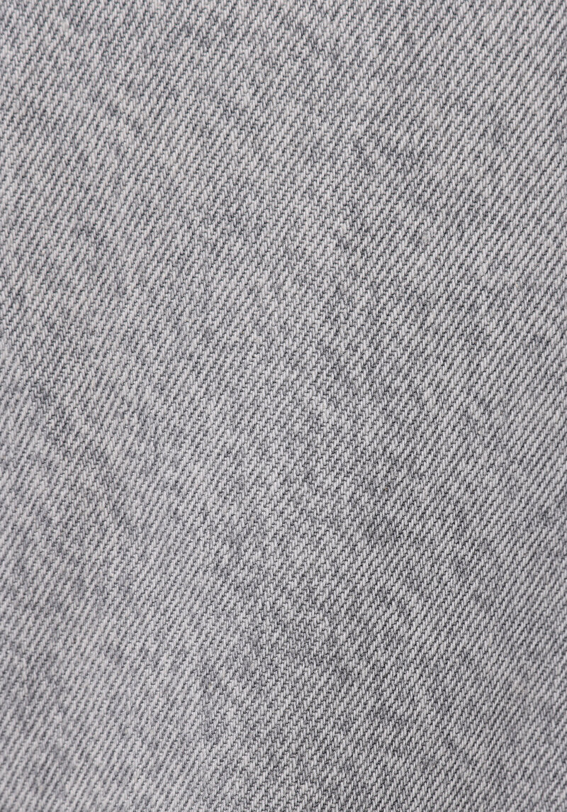 Regular Fit Yüksek Bel Düz Kadın Gri Jean Şort