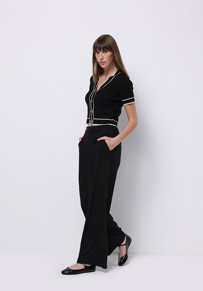 Regular Fit Kadın Siyah Hırka