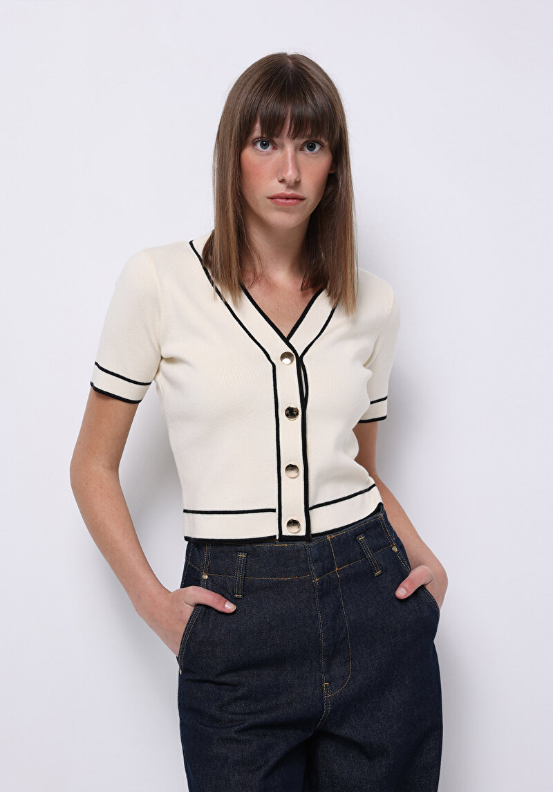 Regular Fit Kadın Ekru Hırka