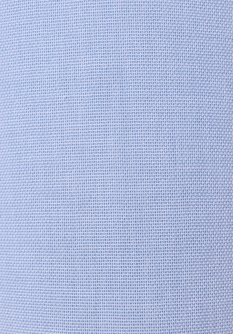 Regular Fit Shirt Neck Düz Erkek Mavi Uzun Kol Gömlek