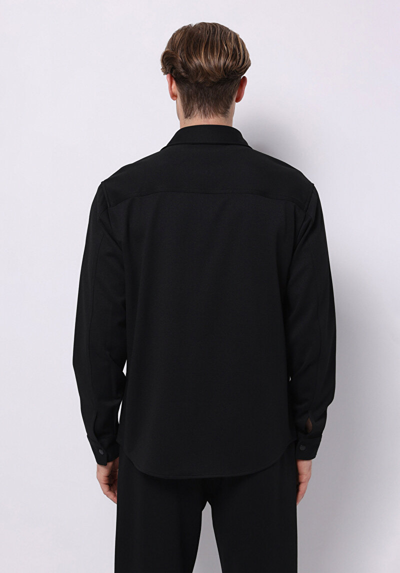 Regular Fit   Erkek Siyah Shacket