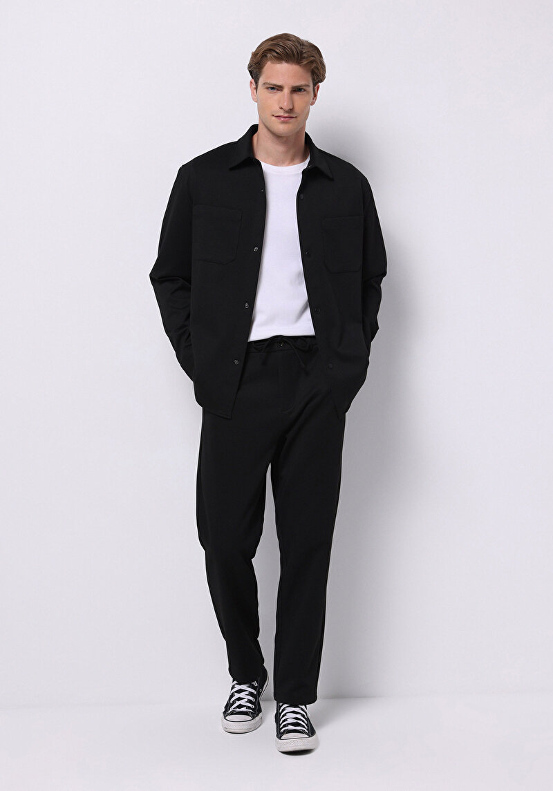 Regular Fit   Erkek Siyah Shacket