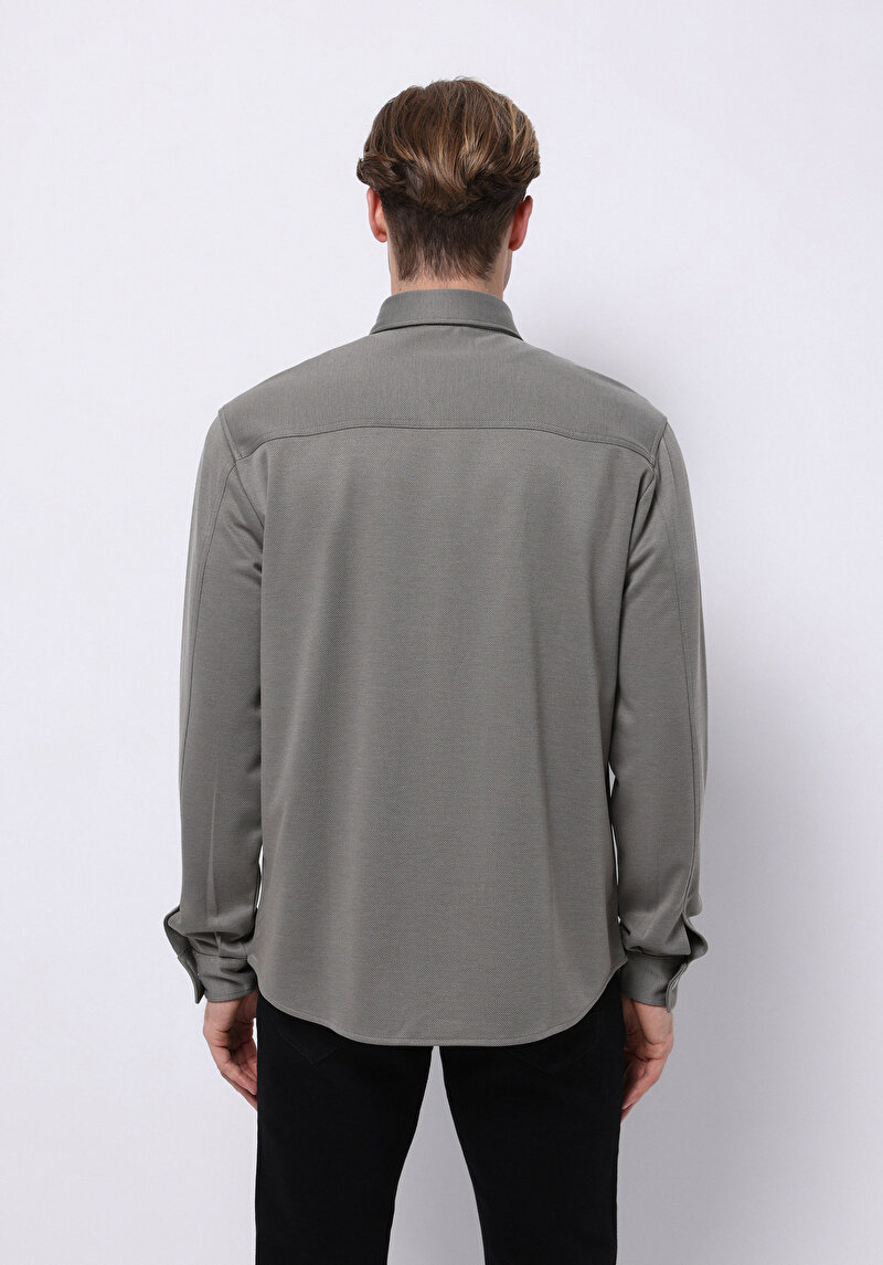 Regular Fit   Erkek Yeşil Shacket