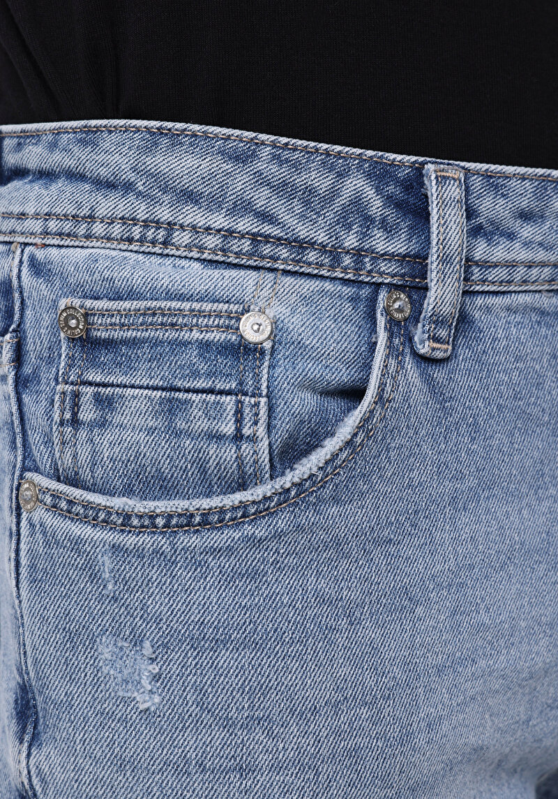 Straight Fit   Erkek İndigo Jean Pantolon