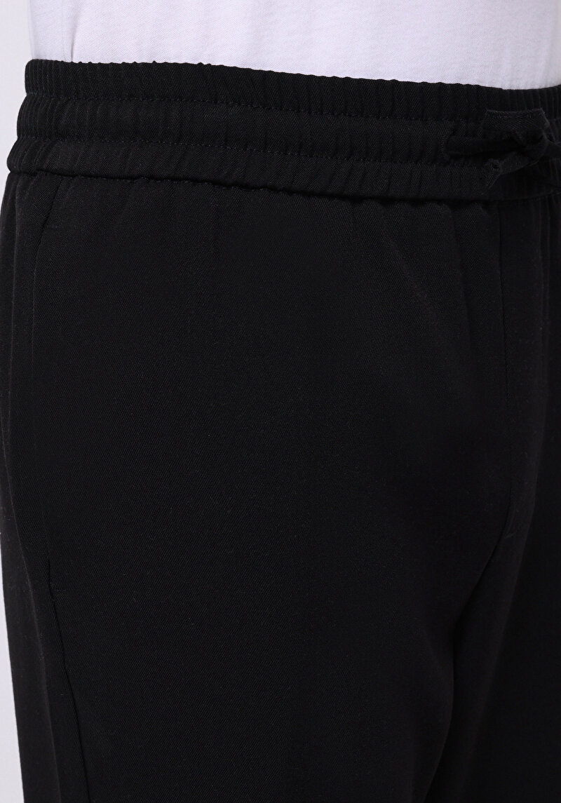 Regular Fit Orta Bel Düz Paça Erkek Siyah  Pantolon