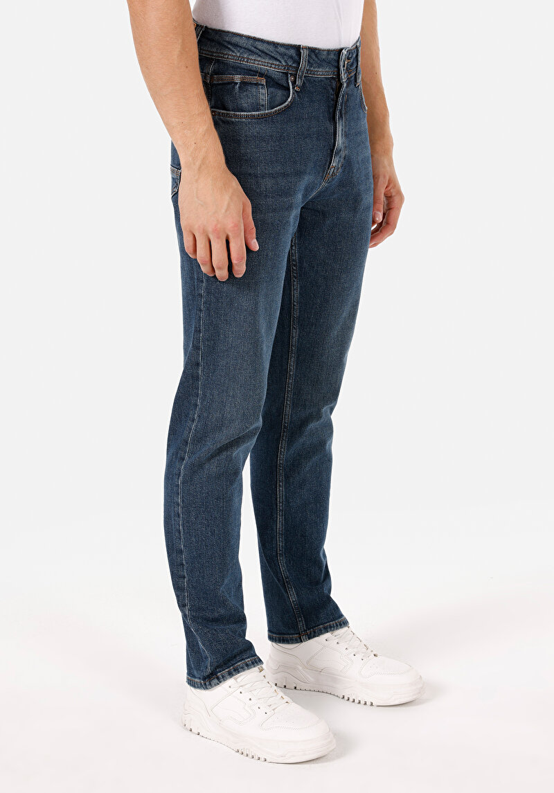 Regular Fit   Erkek İndigo Jean Pantolon