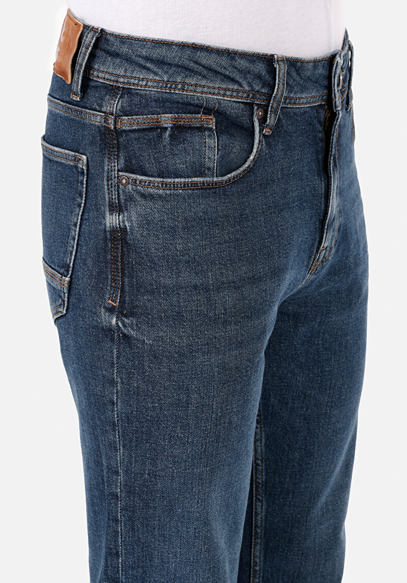 Regular Fit   Erkek İndigo Jean Pantolon