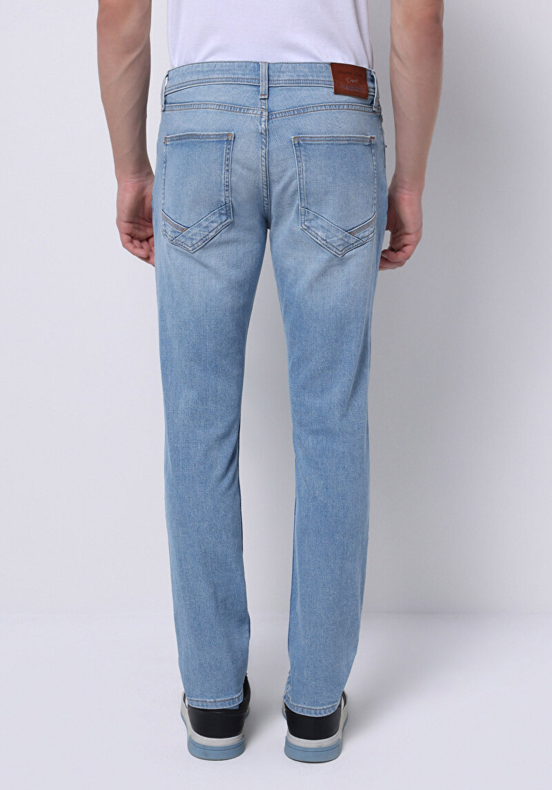 Straight Fit Düşük Bel Düz Paça Erkek İndigo Ecologic Jean Pantolon