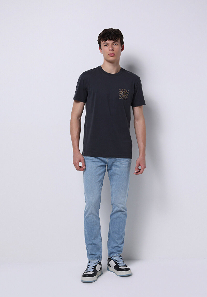 Straight Fit Düşük Bel Düz Paça Erkek İndigo Ecologic Jean Pantolon