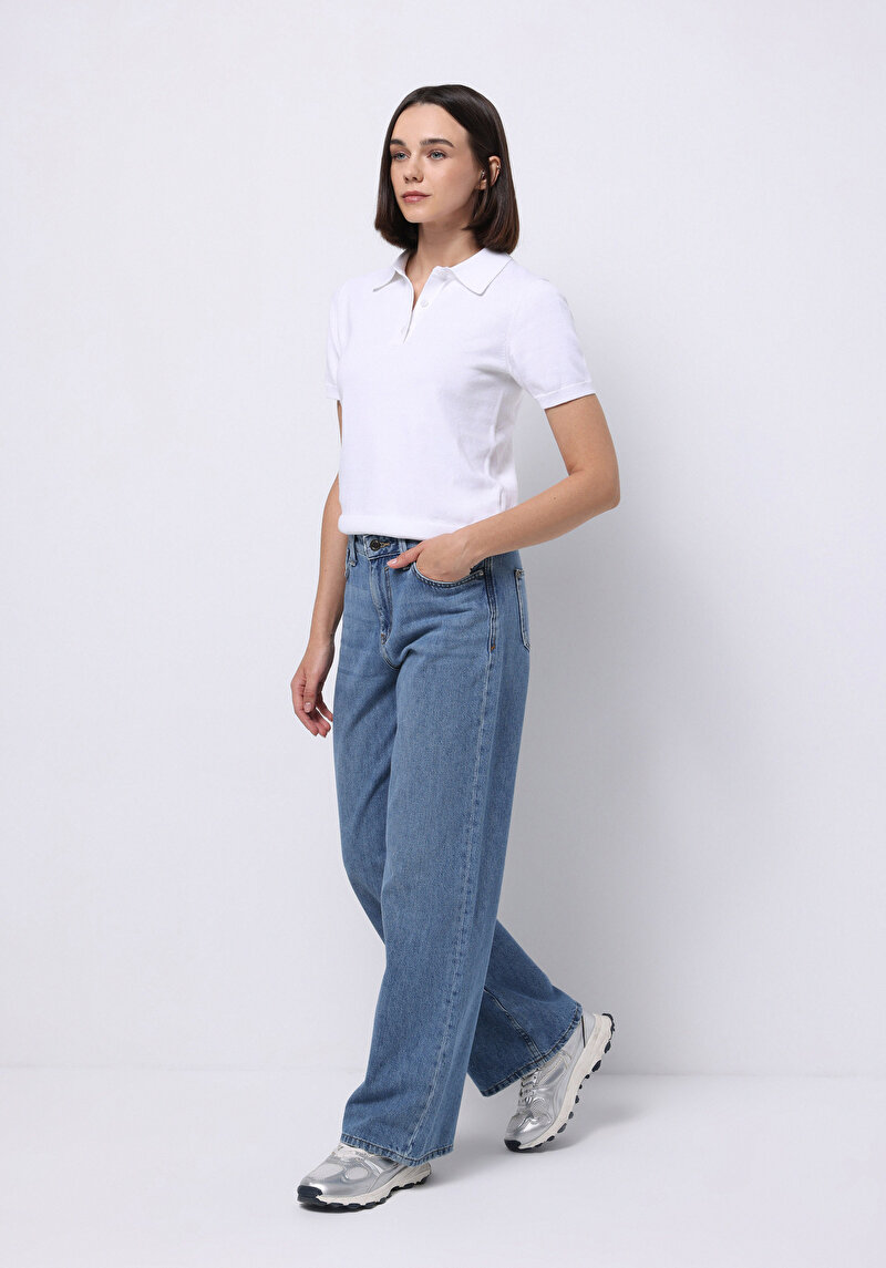 Regular Fit Kadın Beyaz Kazak