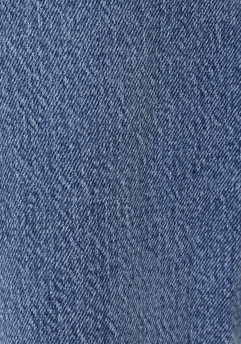 Straight Fit Kadın Light İndigo Denim Jean Fermuarlı Pantolon