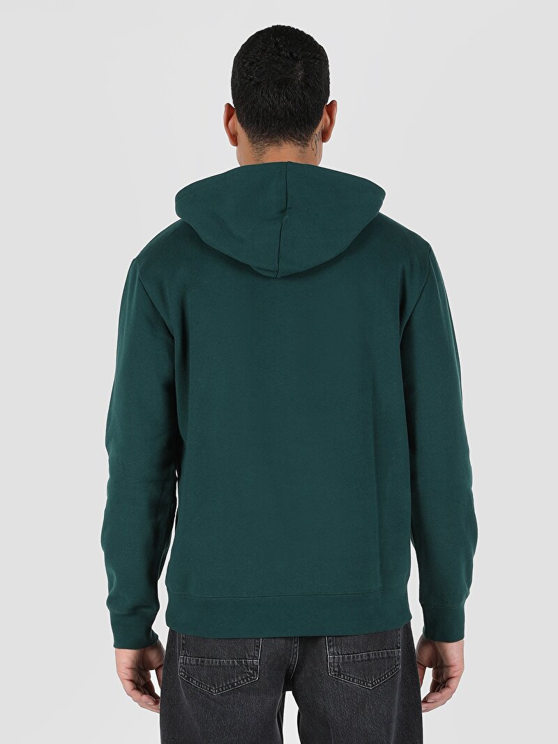 Regular Fit   Erkek Yeşil Sweatshirt