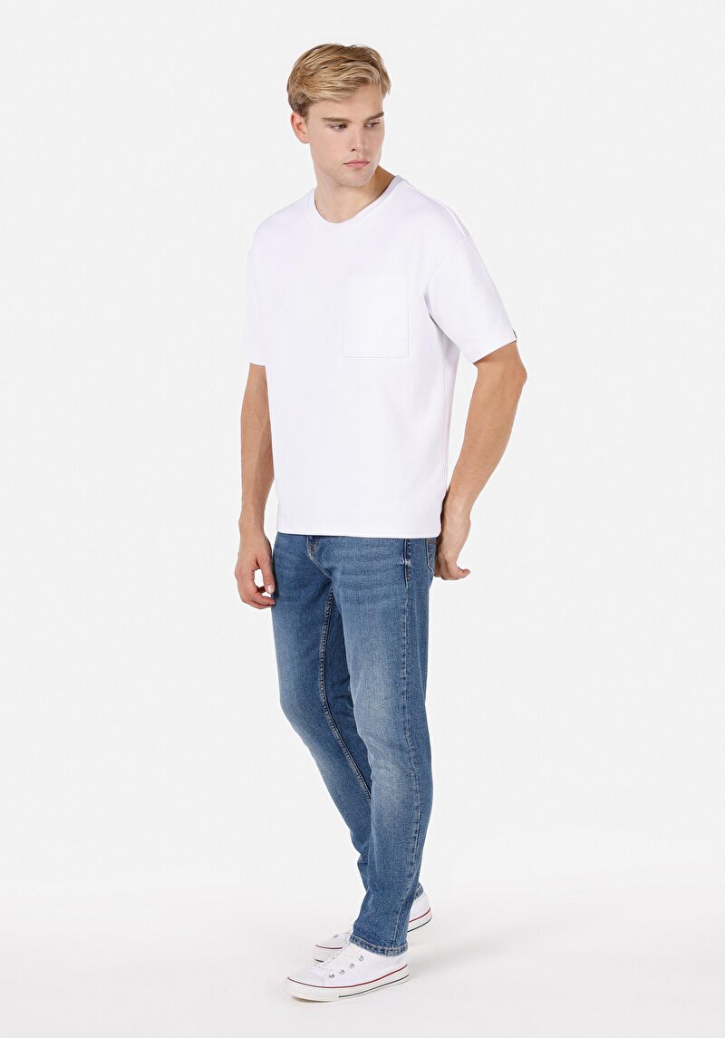 Regular Fit Erkek İndigo Jean Pantolon