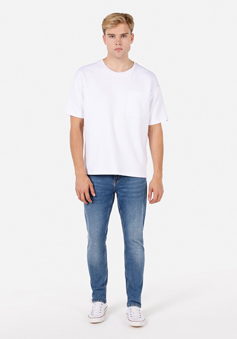 Regular Fit Erkek İndigo Jean Pantolon