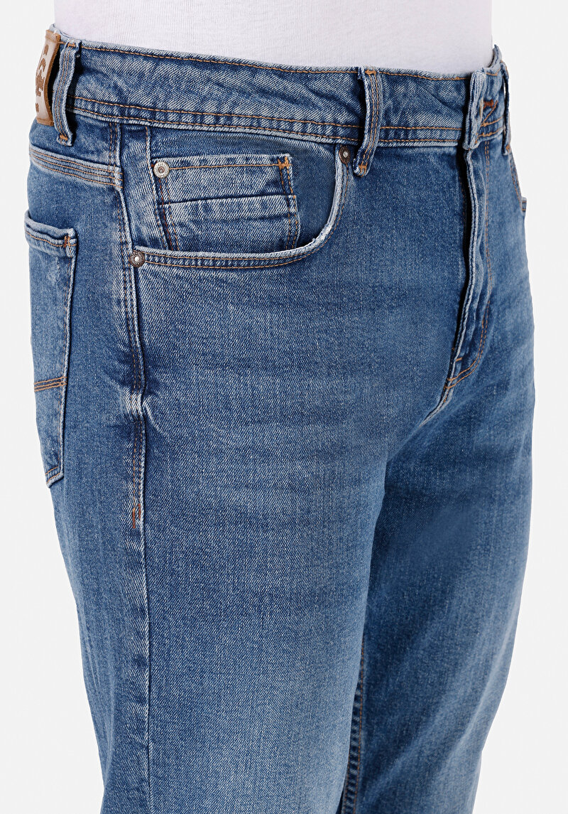 Regular Fit   Erkek İndigo Jean Pantolon