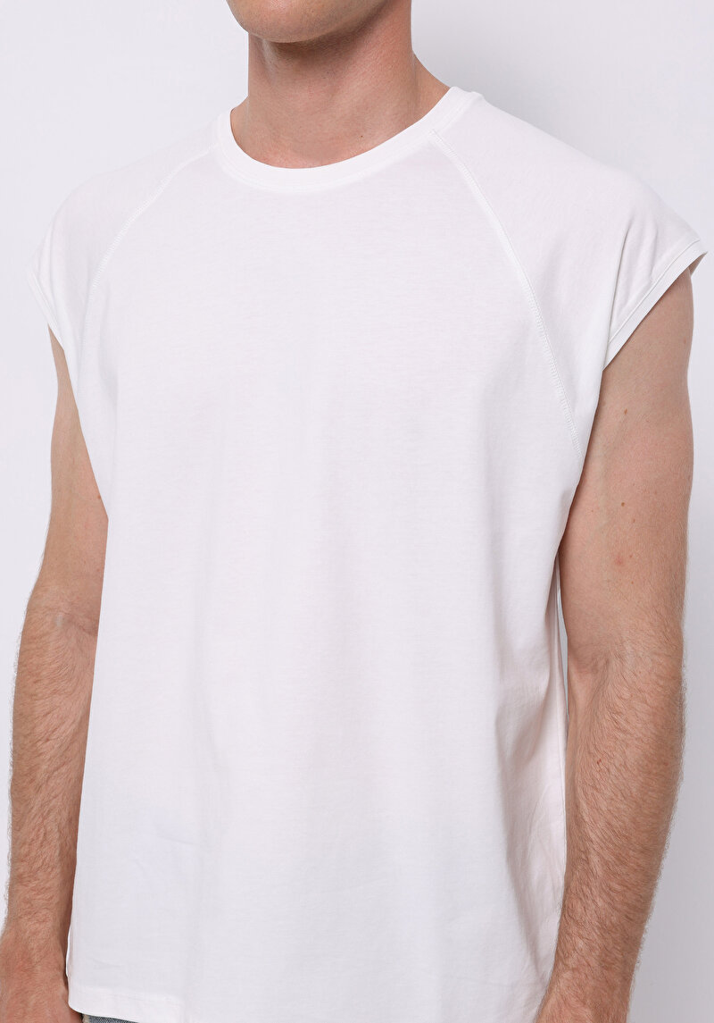 Boxy Fit Erkek Beyaz Atlet