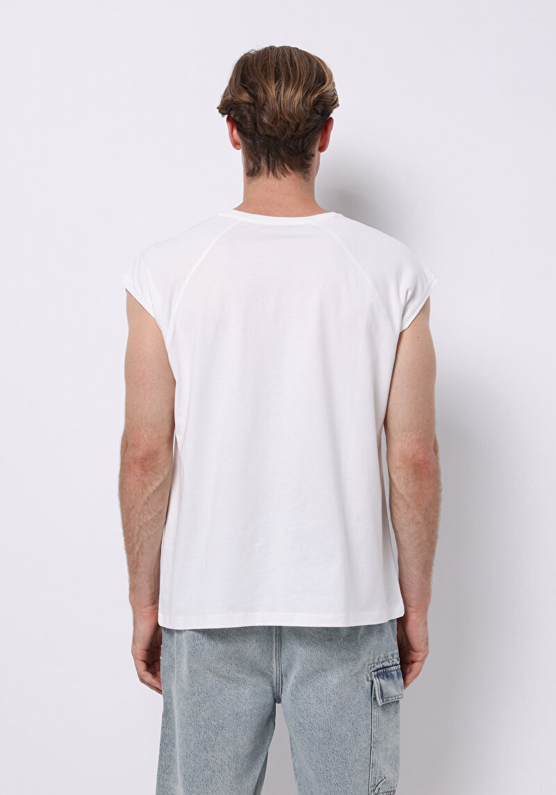 Boxy Fit Erkek Beyaz Atlet